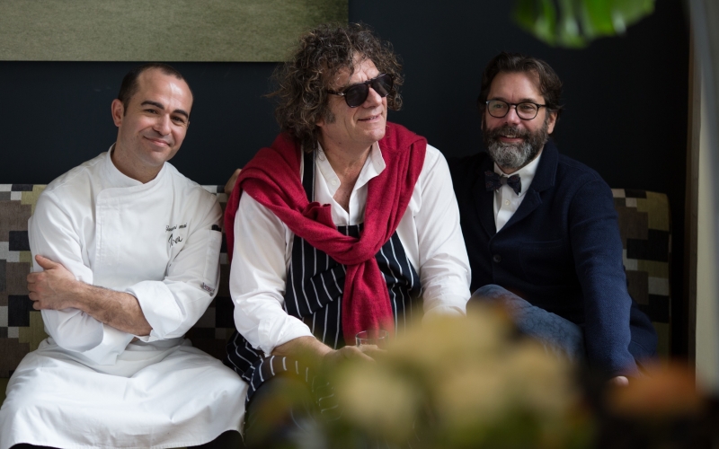 Giovanni Cosmai Head Chef at Irene, Fulvio Pierangelini Director of Gastronomy and Paul Feakes Manager