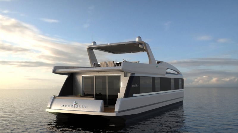 Overblue, The Amalgamation of Houseboat & Catamaran, into Dramatic Luxury