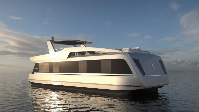 Overblue, The Amalgamation of Houseboat & Catamaran, into Dramatic Luxury